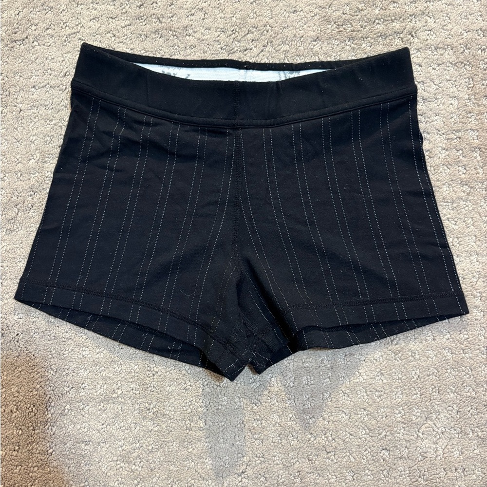 Lululemon Athletica Black Pinstripe Bike Shorts
